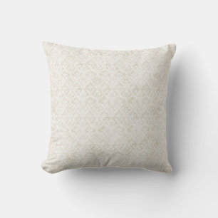 Vintage White Damask Coquette Cushion