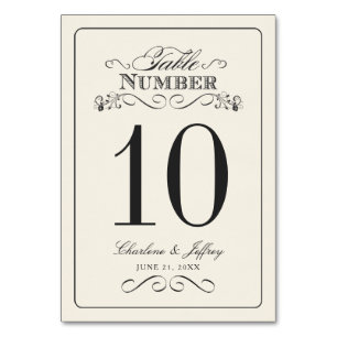 Vintage White Elegant Wedding Table Number WT313