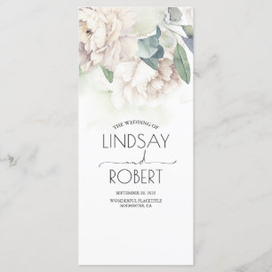 Vintage White Flowers Elegant Wedding Programs