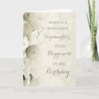 Vintage White Flowers Stepdaughter Birthday