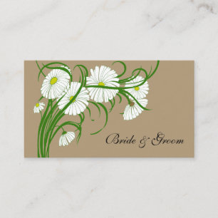Vintage White Gerber Daisy Flowers Wedding Set Enclosure Card