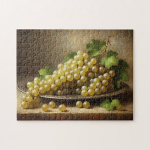 Vintage White Grapes Still Life Jigsaw Puzzle