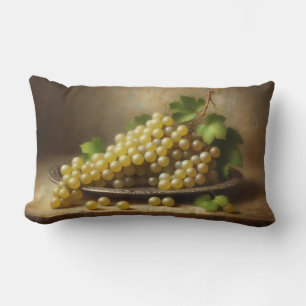 Vintage White Grapes Still Life Lumbar Cushion