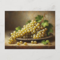 Vintage White Grapes Still Life