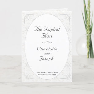Vintage White Lace Catholic Wedding Program