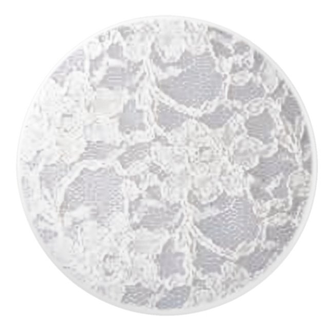 Vintage White Lace Ceramic Knob (Front)