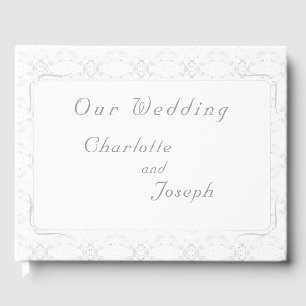 Vintage White Lace Wedding Guest Book