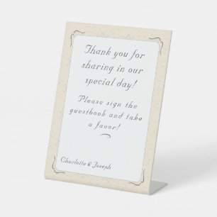 Vintage White Lace Wedding Pedestal Sign