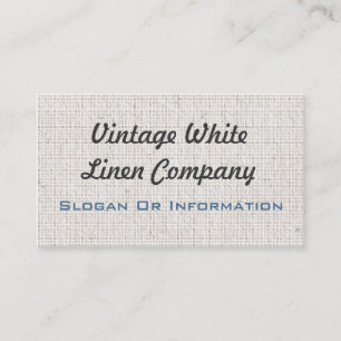 Vintage White Linen Business Cards
