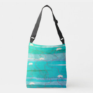 Vintage White Lotus Crossbody Bag