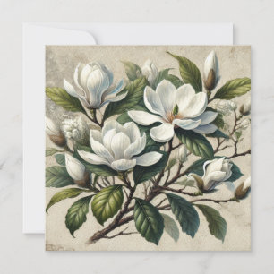 Vintage White Magnolia Botanical