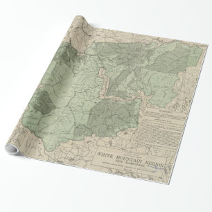 Vintage White Mountains New Hampshire Map (1915) Wrapping Paper