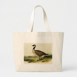 Vintage White Necked Goose Large Tote Bag
