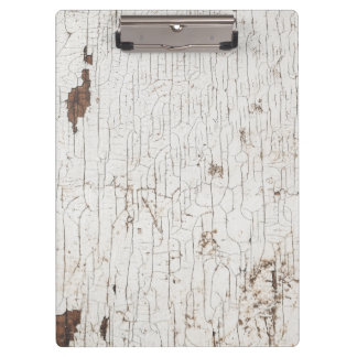 Vintage White Painted Wood Clipboard