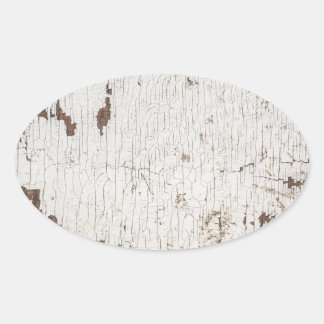 Vintage White Painted Wood Oval Sticker