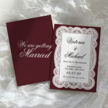 Vintage White Paper Lace Romantic Chic Red Wedding
