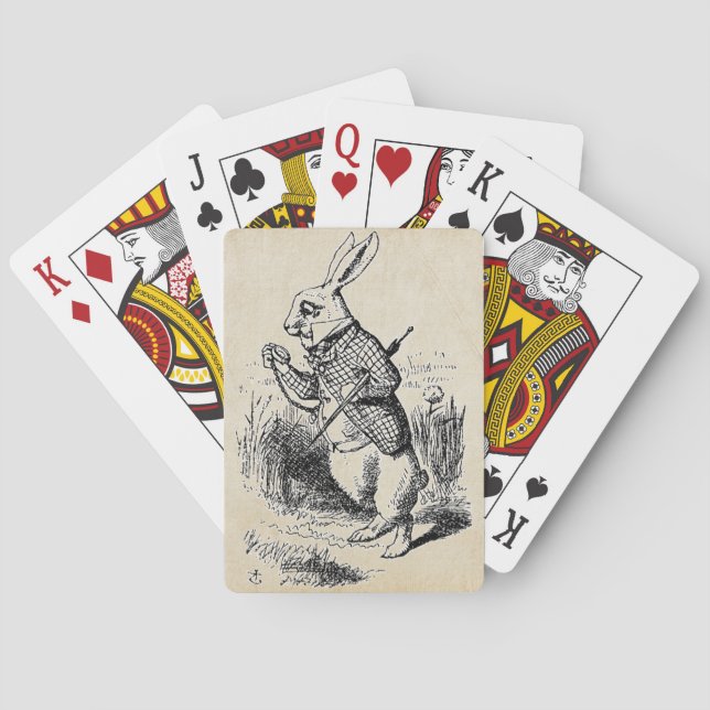 Vintage White Rabbit Playing Cards (Back)