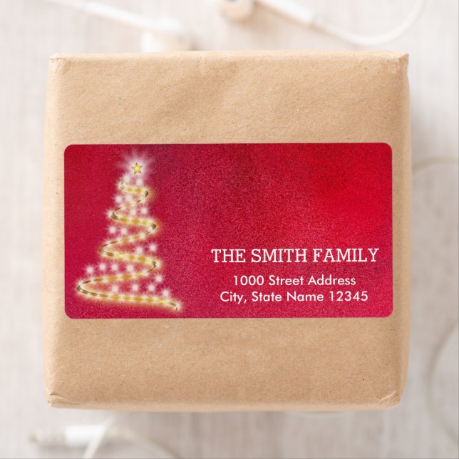 Vintage White Red Glitter Christmas Tree Holiday (Insitu)