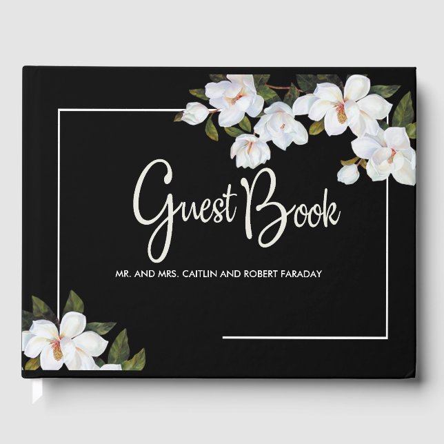 Vintage White Rose Guest Book (Front)