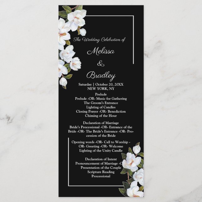 Vintage White Rose Program (Front)