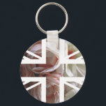 Vintage White Rose Union Jack British(UK) Flag Key Ring<br><div class="desc">Union Jack 1986 Bring you The  Vintage White Rose Union Jack British(UK) Flag We know you love the UK Flag,  and we know you think Simple is the best! So we make a Classic British Flag with Vintage White Rose Style. Elegant and chic! Want more DIFFERENT DESIGN?</div>