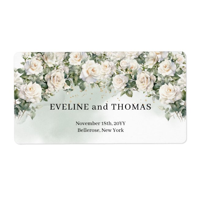 Vintage white roses and greenery foliage wedding (Front)