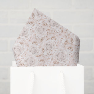 Vintage White Roses Tissue Paper