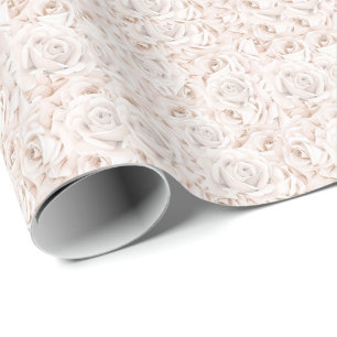 Vintage White Roses Wrapping Paper