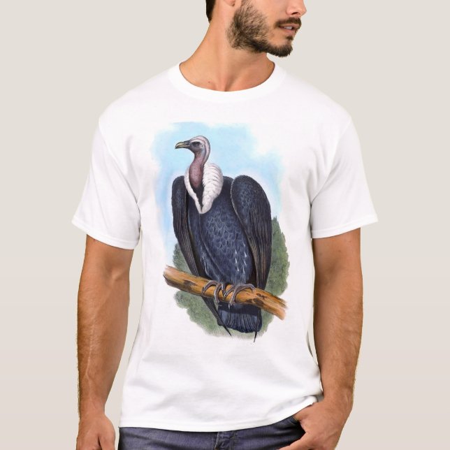Vintage White-Rumped Vulture Bird T-Shirt (Front)