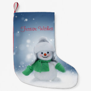 Vintage White Santa Small Christmas Stocking