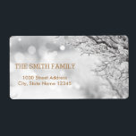 Vintage White Snow Glitter Christmas Tree Holiday<br><div class="desc">This is Christmas Holiday return address label design. This design feature is a gold handwritten font with scroll frame accents on a White Snow Glitter background with a rustic textured look. Custom return address text. Personalised address labels for all your mailings.</div>