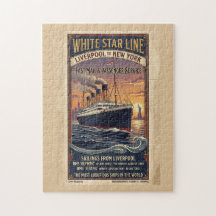 Vintage White Star Line Olympic & Titanic Poster