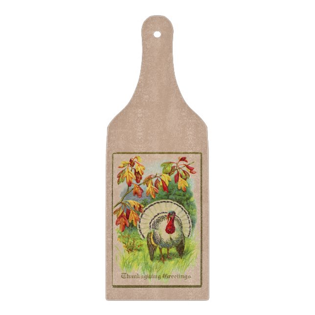 Vintage White Turkey Cutting Board (Front)
