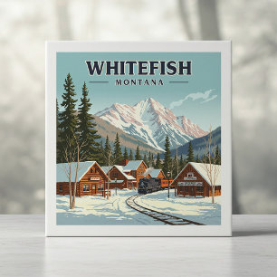 Vintage Whitefish Montana Ceramic Tile