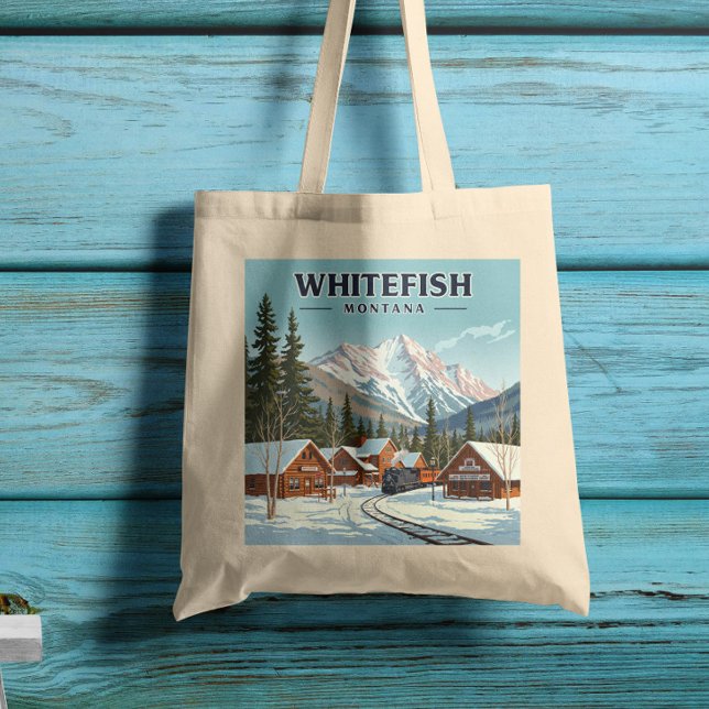 Vintage Whitefish Montana Tote Bag (Creator Uploaded)