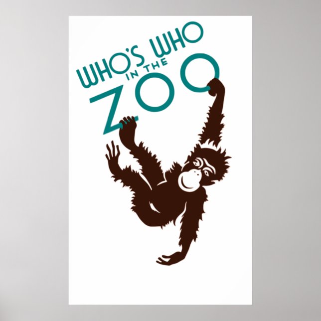 Vintage Whos Who in the Zoo Monkey Poster (Front)