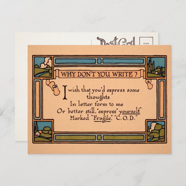 Vintage Why Don't You Write Postcard  (Front/Back)