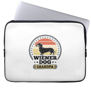 Vintage Wiener Dog Grandpa Dachshund Shirt Design_ Laptop Sleeve