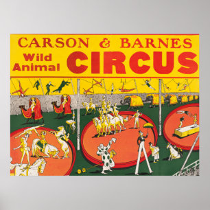 Vintage Wild Animal Circus Poster