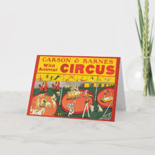 Vintage Wild Animal Circus Poster Card