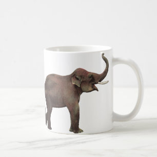 Vintage Wild Animals, Good Luck Asian Elephants Coffee Mug