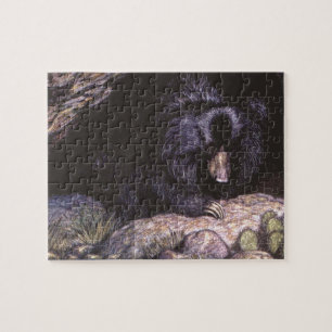 Vintage Wild Animals, Sloth Bears by Louis Sargent Jigsaw Puzzle
