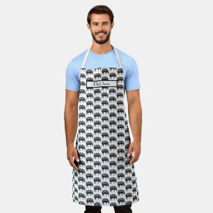 Vintage Wild Boar Drawing BW #2  Customisable part Apron