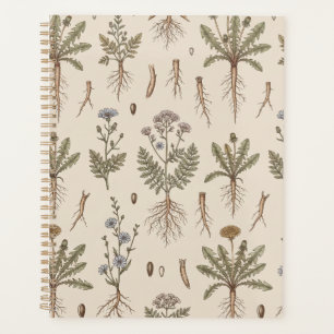 Vintage Wild Herbs & Roots Botanical Notebook Planner