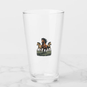 Vintage Wild Horses Running Western Vector Shirt_1 Glass