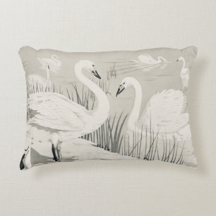 Vintage Wild Swan Decorative Cushion