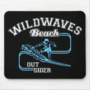Vintage Wild Waves Beach Outsiders Surf Mouse Pad