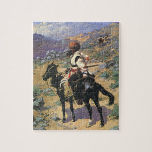 Vintage Wild West, An Indian Trapper by Remington Jigsaw Puzzle