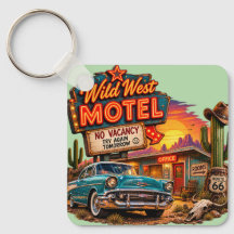 Vintage Wild West Motel Route 66 Classic Car