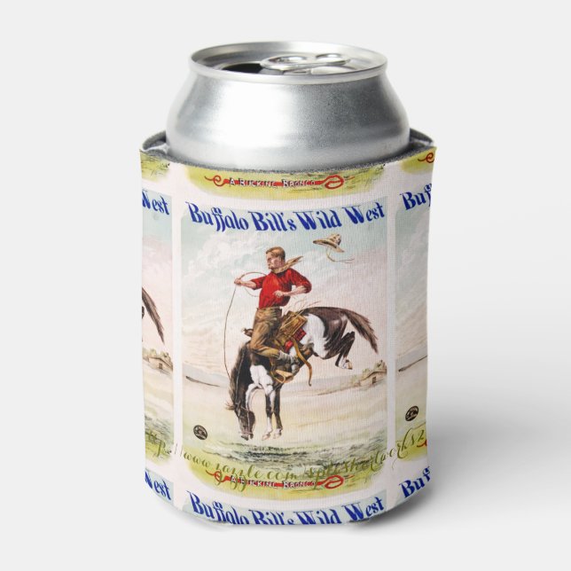 "Vintage Wild West Poster" Can Cooler (Can Front)